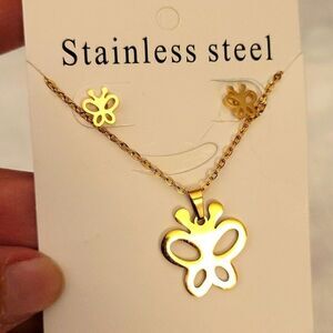 Butterfly Stainless Steel Jewelry Set